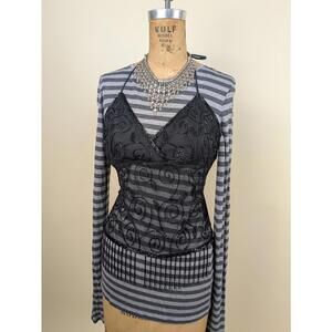 Y2K/2000's black sequin halterneck top